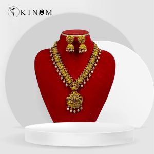 Gold plated temple necklace design