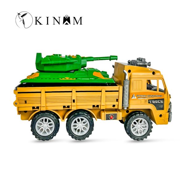 Toy tank moving and playing toy