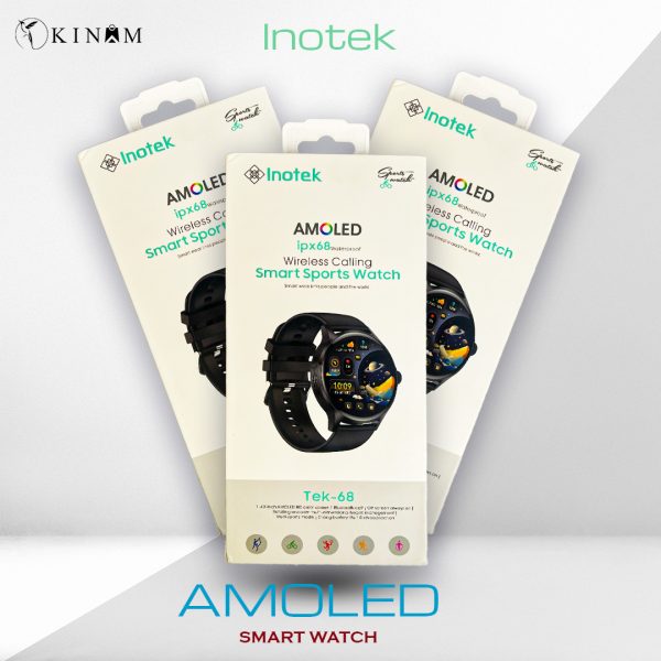 Inotek TEK-68 Smart Watch with 1.43 inch AMOLED display and IPX68 waterproof rating