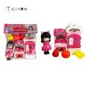 children toy kitchen set with fridge and fruits for indoor play