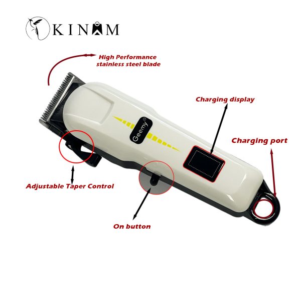 Geemy GM-6008 hair and beard trimmer main view adjustable taper control lever