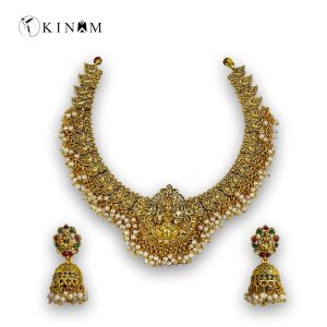 temle mini har with jhumka traditional gold style