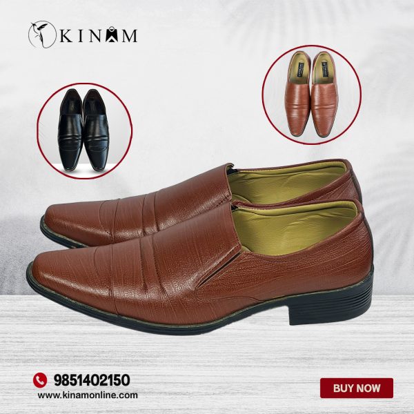 Men’s leather shoes side angle view – stylish and classy finish