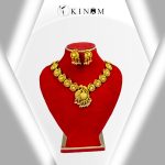 Gold plated necklace with matching eartop