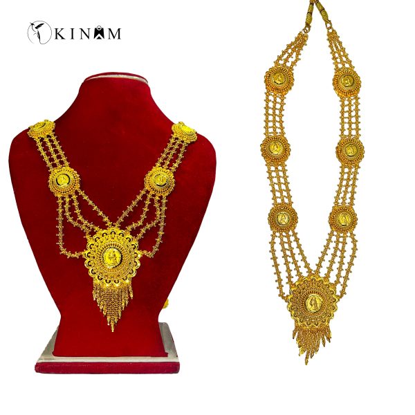 Gold plated coin necklace for women